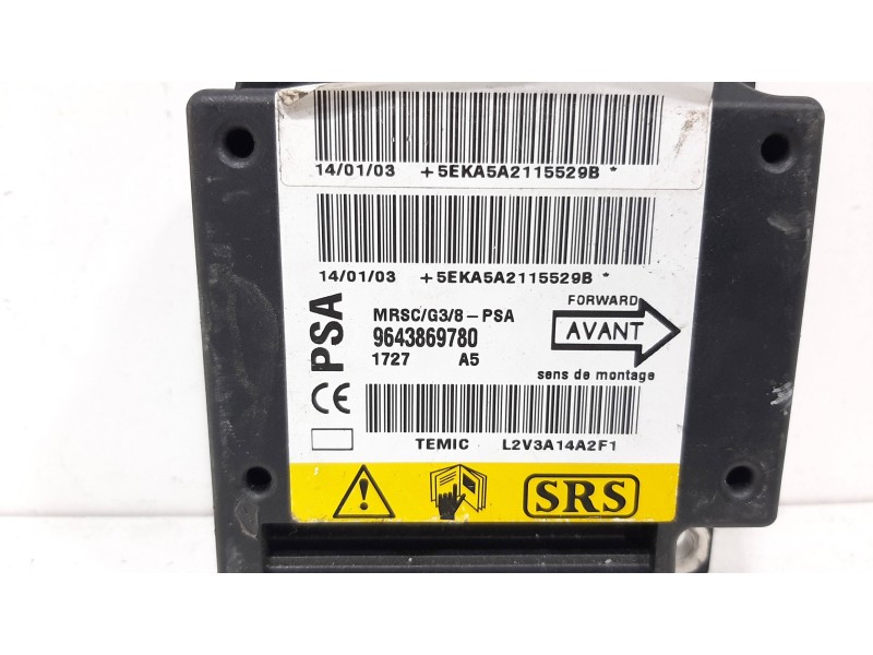 Recambio de centralita airbag para peugeot 607 (s1) pack referencia OEM IAM 9643869780  