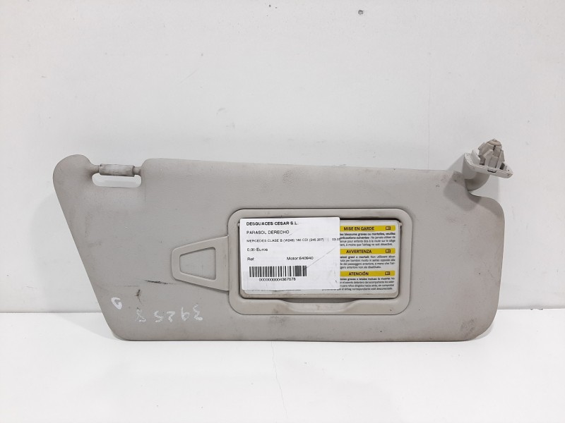 Recambio de parasol derecho para mercedes-benz clase b (w245) 180 cdi (245.207) referencia OEM IAM    Recambio de parasol derecho para mercedes-benz clase b (w245) 180 cdi (245.207) referencia OEM IAM