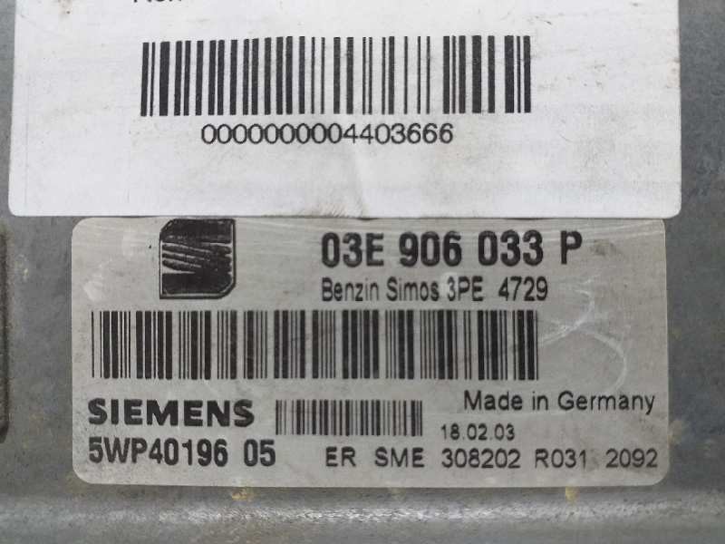 Recambio de centralita motor uce para seat ibiza (6l1) signo referencia OEM IAM 5WP4019605 03E906033P 
