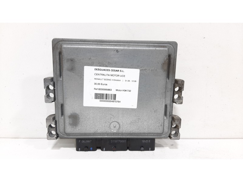 Recambio de centralita motor uce para renault scenic ii emotion referencia OEM IAM 8200659536 S122326110A 