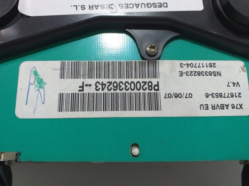 Recambio de cuadro instrumentos para renault kangoo (f/kc0) alize referencia OEM IAM 8200336243F  