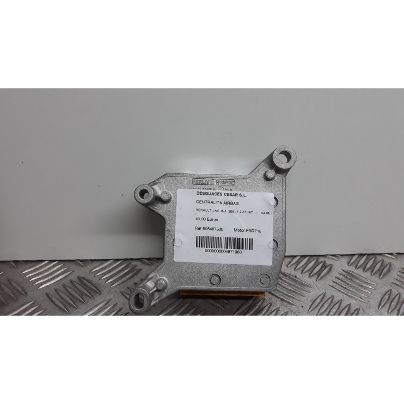 Recambio de centralita airbag para renault laguna (b56) 1.9 dti rt referencia OEM IAM 605487500  