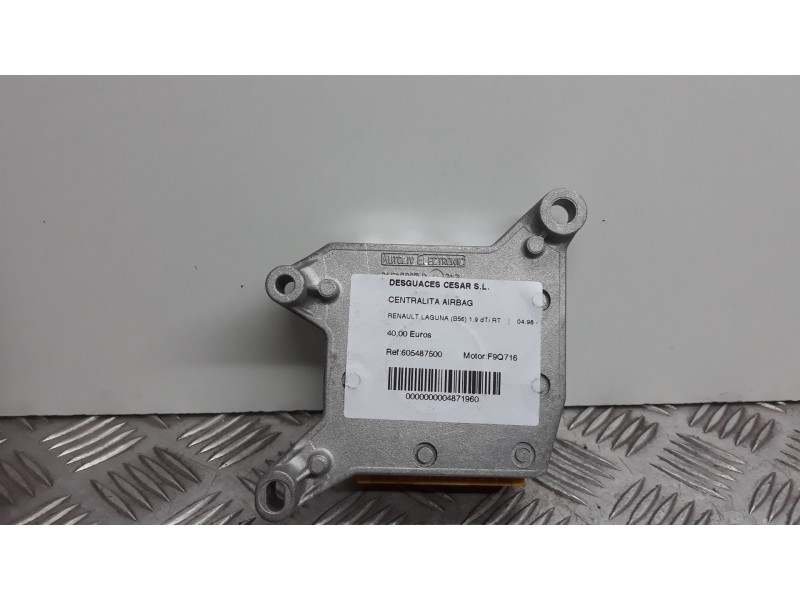 Recambio de centralita airbag para renault laguna (b56) 1.9 dti rt referencia OEM IAM 605487500  