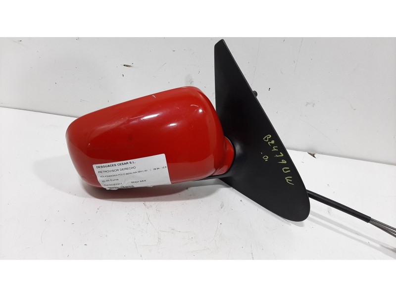 Recambio de retrovisor derecho para volkswagen polo berlina (6n1) air referencia OEM IAM NVE2311 MANUAL ROJO