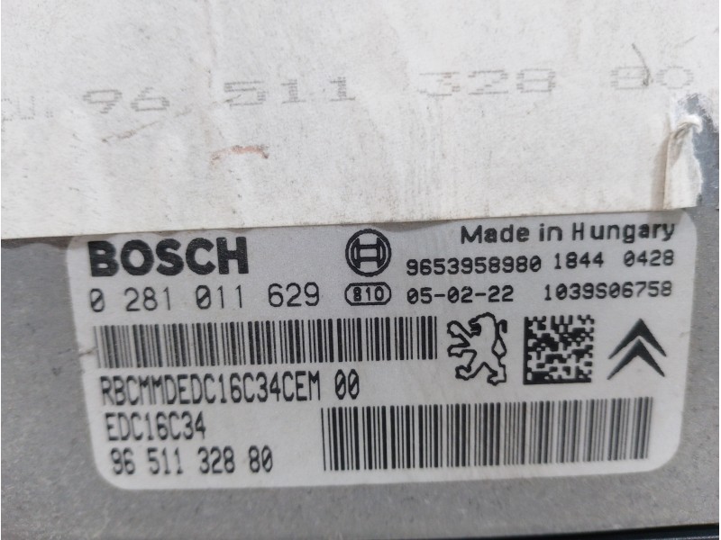 Recambio de centralita motor uce para citroën c4 berlina collection referencia OEM IAM 0281011629  