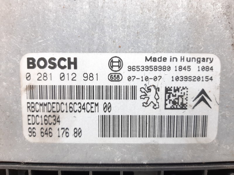 Recambio de centralita motor uce para citroën c4 picasso lx plus referencia OEM IAM 0281012981 9664617680 