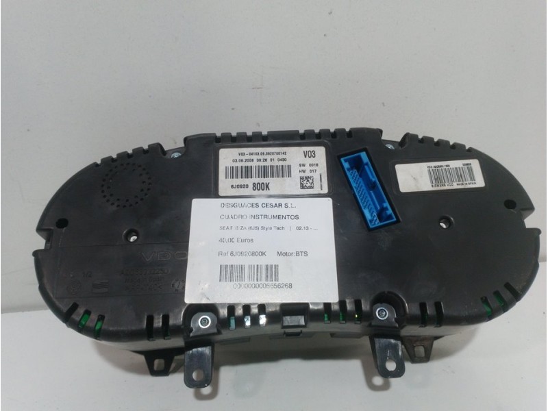 Recambio de cuadro instrumentos para seat ibiza (6j5) style tech referencia OEM IAM 6J0920800K  