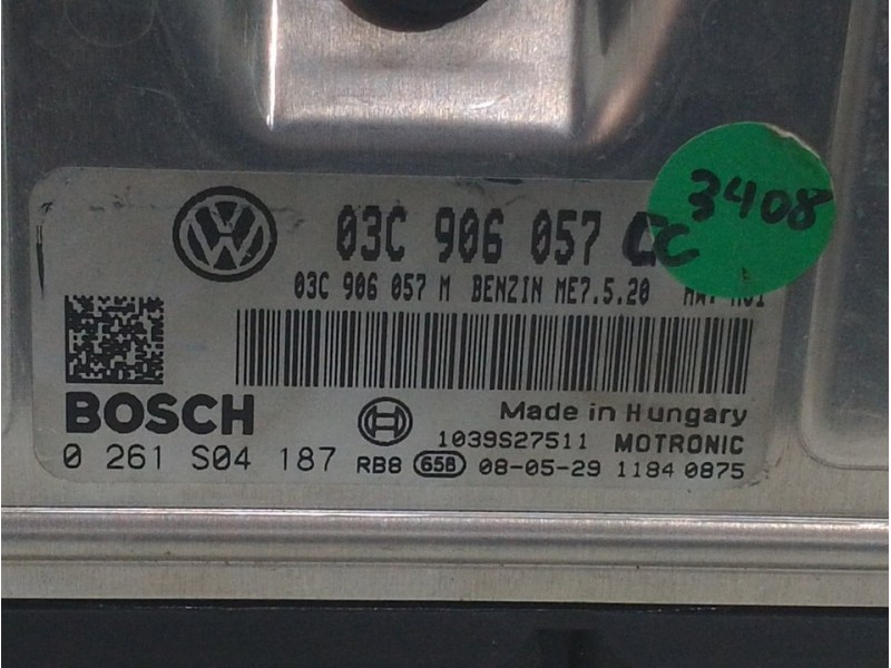 Recambio de centralita motor uce para seat ibiza (6j5) style tech referencia OEM IAM 03C906057CC 0261S04187 03C906057M