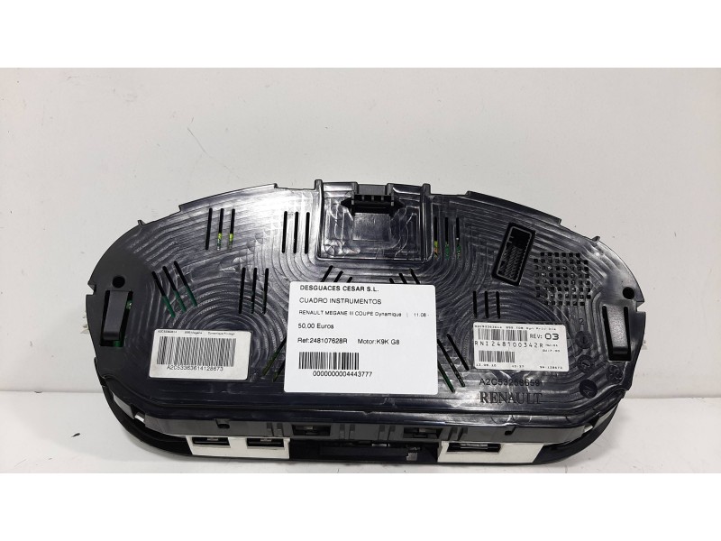 Recambio de cuadro instrumentos para renault megane iii coupe dynamique referencia OEM IAM 248107628R A2C53363614 