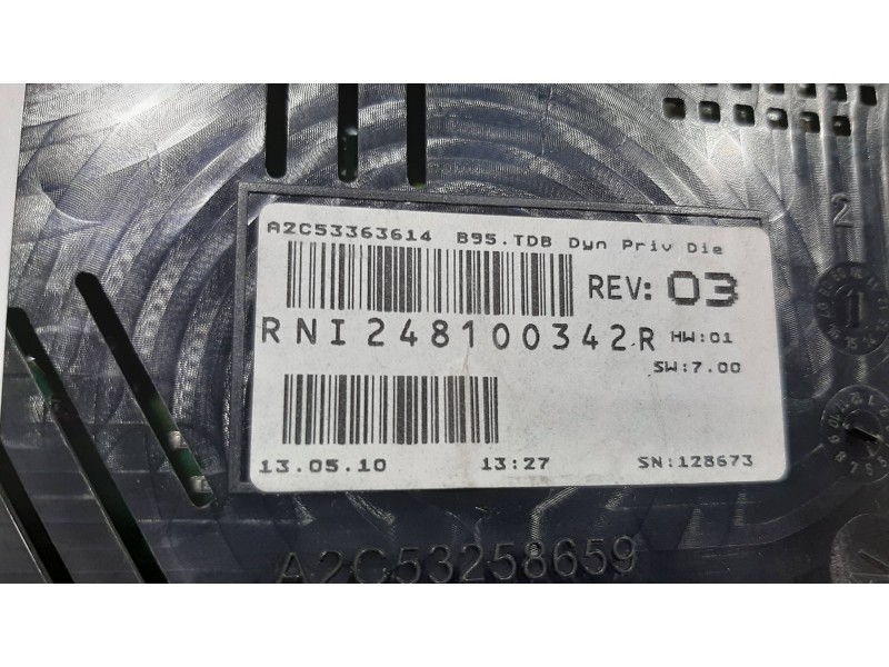 Recambio de cuadro instrumentos para renault megane iii coupe dynamique referencia OEM IAM 248107628R A2C53363614 