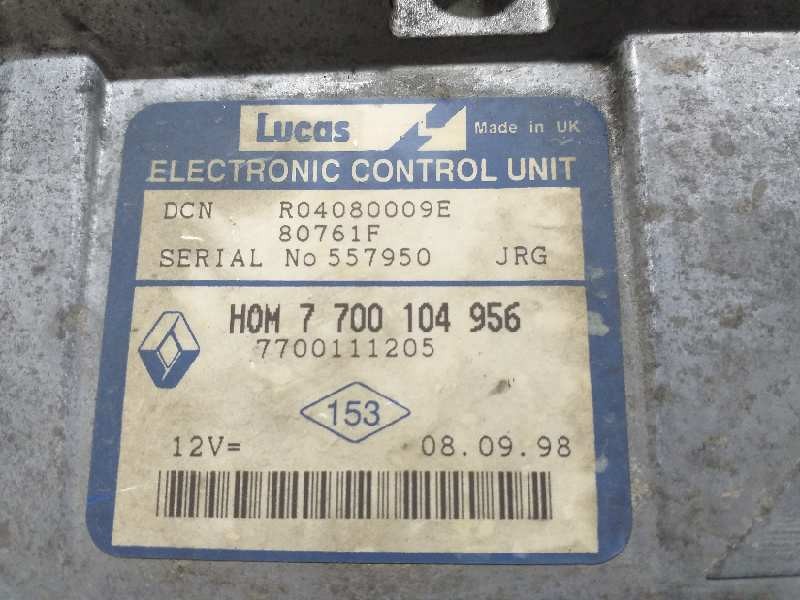 Recambio de centralita motor uce para renault clio ii fase i (b/cbo) 1.9 d referencia OEM IAM HOM7700104956 557050 