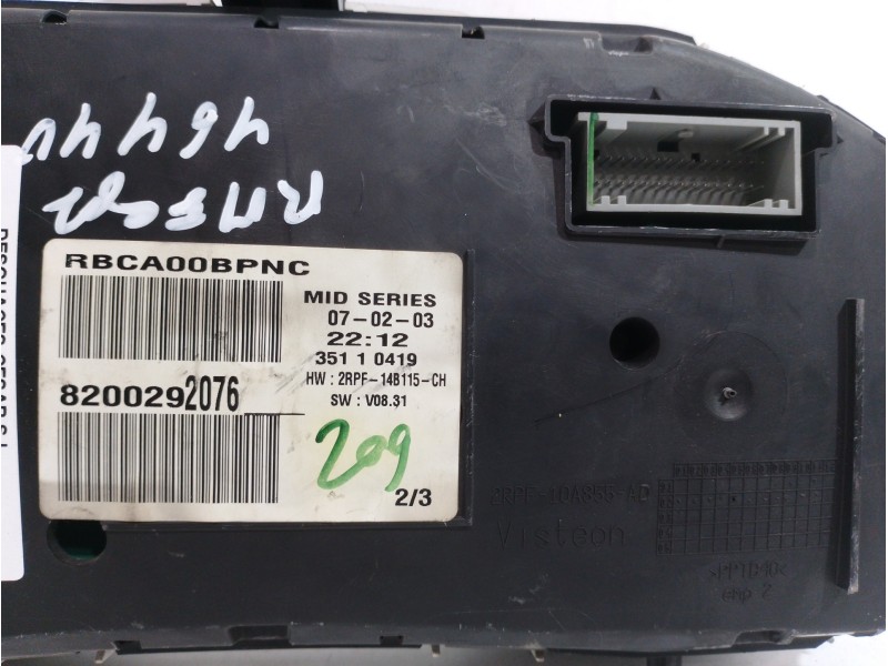 Recambio de cuadro instrumentos para renault megane ii berlina 3p confort authentique referencia OEM IAM 8200292076  
