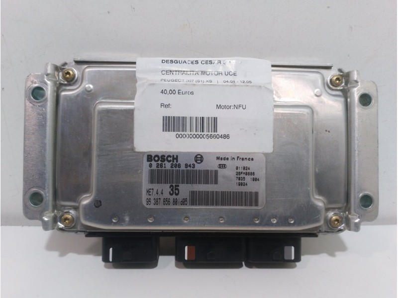 Recambio de centralita motor uce para peugeot 307 (s1) xs referencia OEM IAM 0261206943 BOSCH 9638765680 d05 Recambio de centralita motor uce para peugeot 307 (s1) xs referencia OEM IAM 0261206943 BOSCH 9638765680 d05