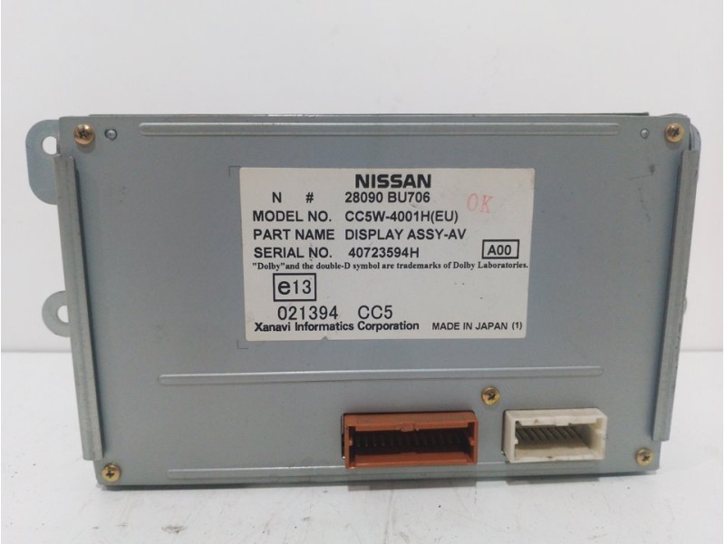 Recambio de pantalla multifuncion para nissan almera tino (v10m) acenta referencia OEM IAM 021394CC5  