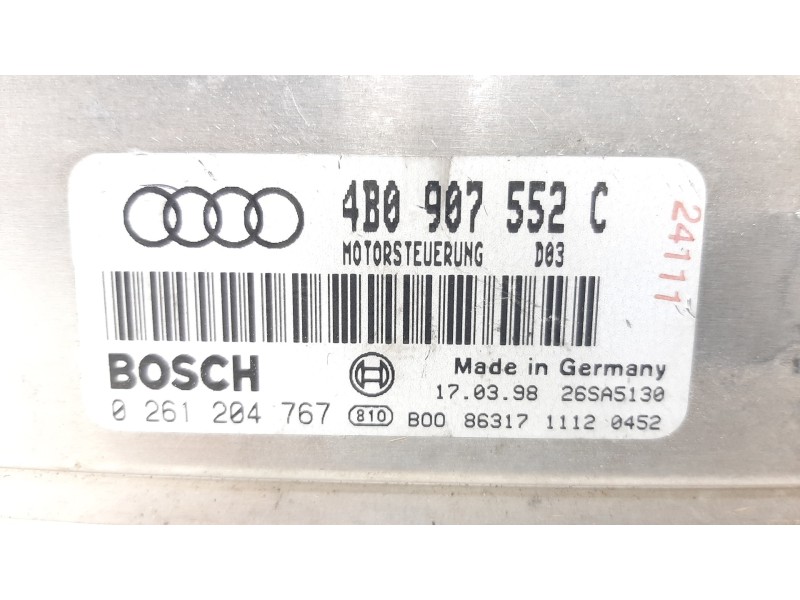 Recambio de centralita motor uce para audi a4 avant (b5) 2.4 referencia OEM IAM 0261204767 4B0997552BV 