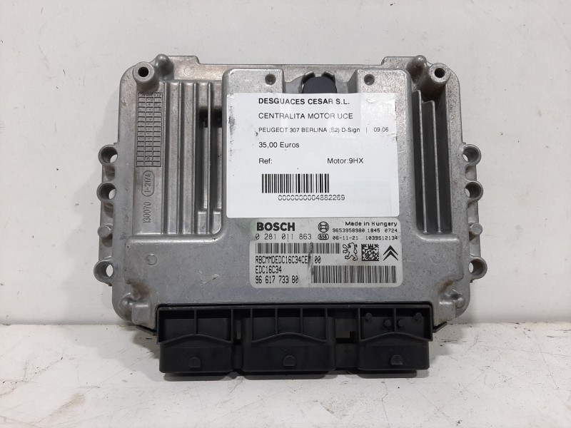Recambio de centralita motor uce para peugeot 307 berlina (s2) d-sign referencia OEM IAM 0281011863  BOSCH