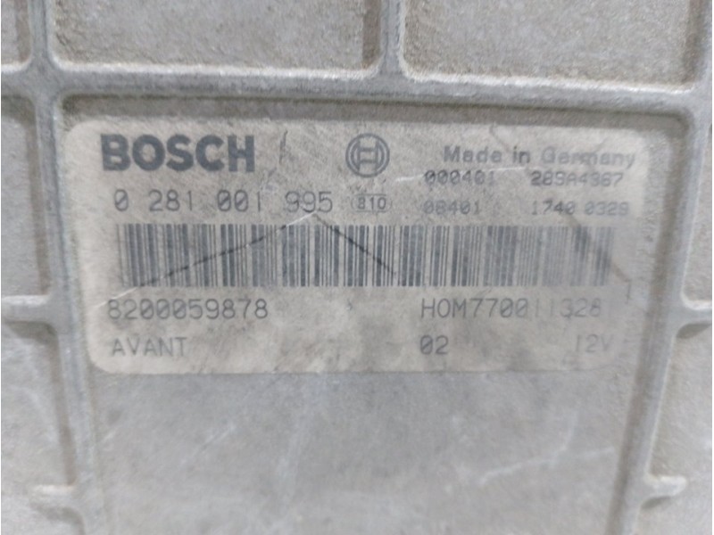 Recambio de centralita motor uce para renault laguna (b56) 1.9 dti rt referencia OEM IAM 0281001995  