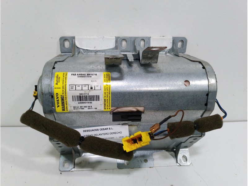 Recambio de airbag delantero derecho para volvo s40 berlina 2.4i kinetic referencia OEM IAM 30615716  
