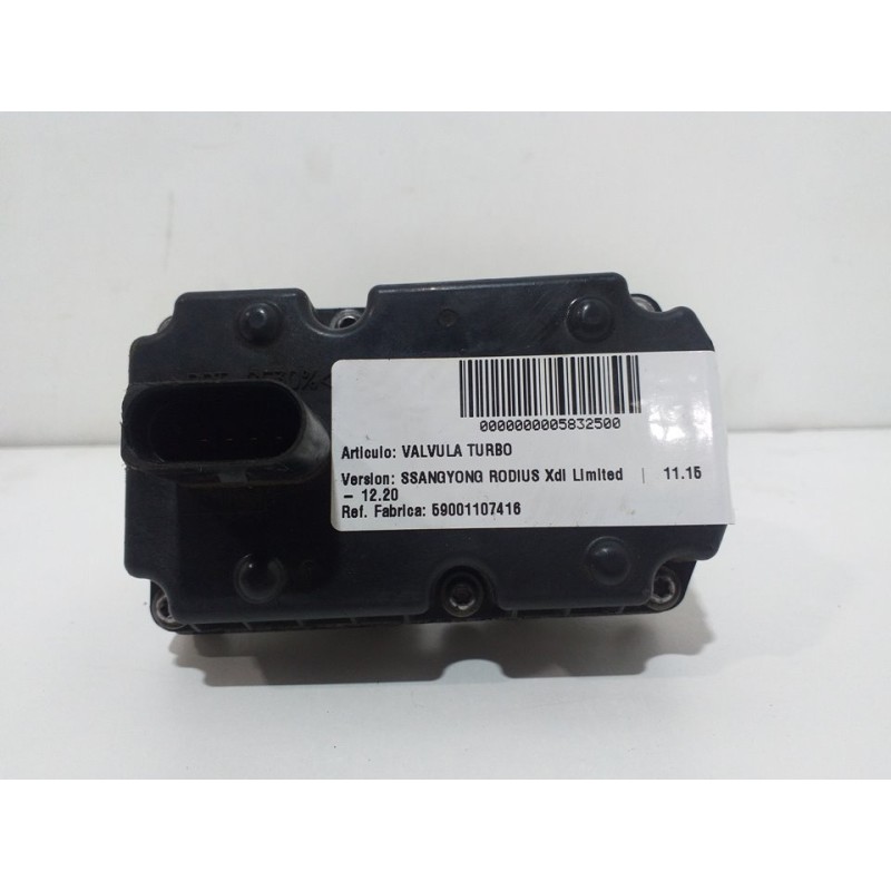 Recambio de valvula turbo para ssangyong rodius xdi limited referencia OEM IAM 59001107416  