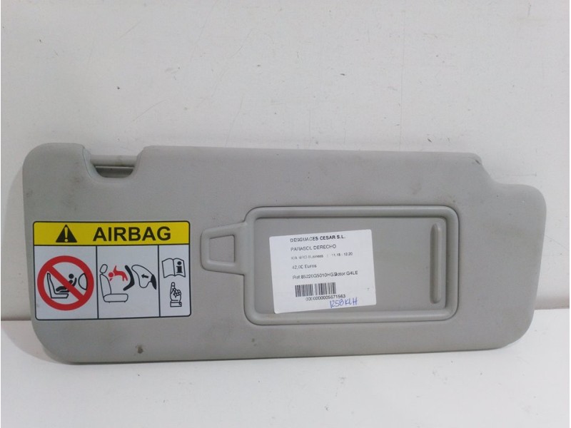 Recambio de parasol derecho para kia niro business referencia OEM IAM 85220G5010HGC  