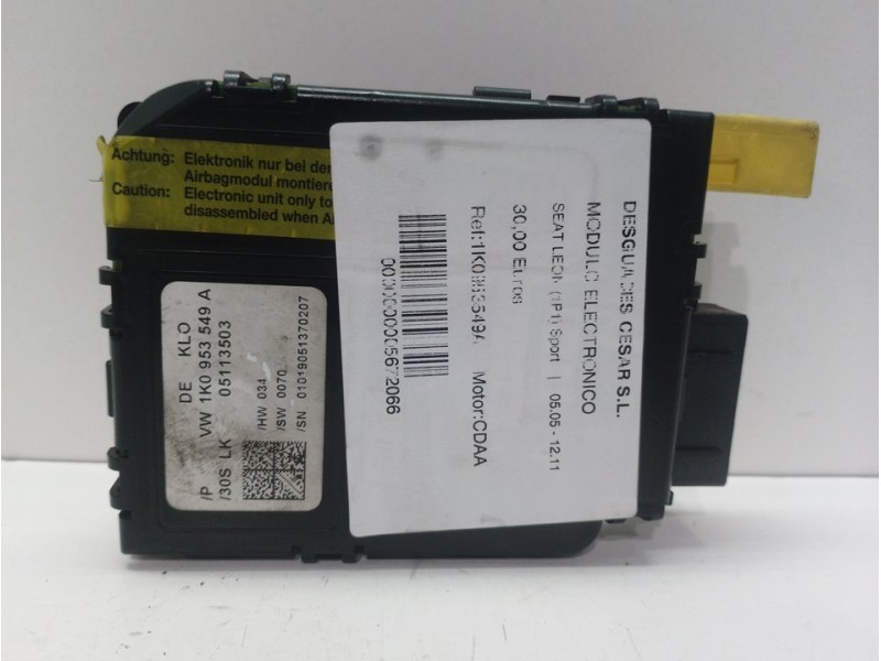 Recambio de modulo electronico para seat leon (1p1) sport referencia OEM IAM 1K0953549A  