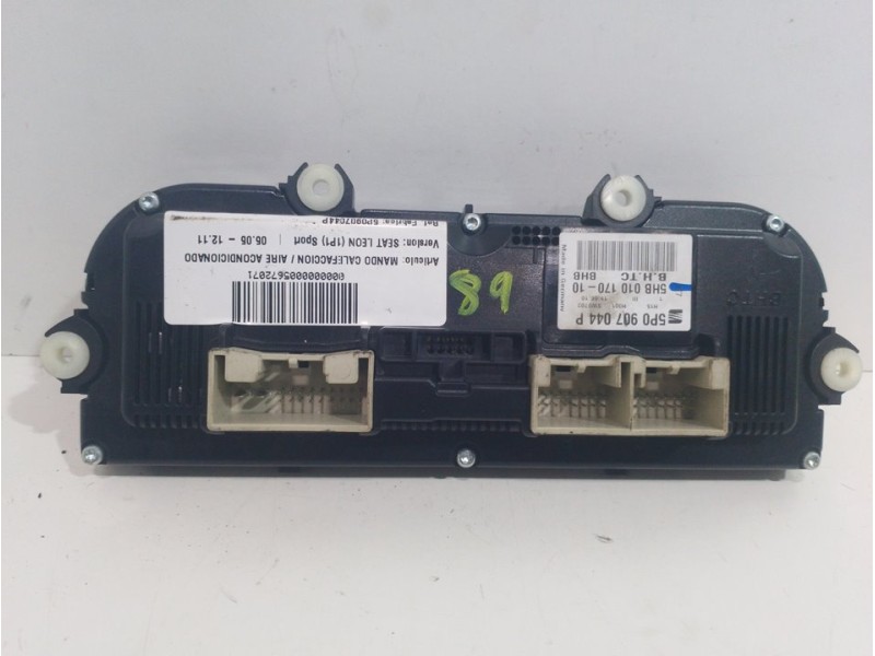 Recambio de mando calefaccion / aire acondicionado para seat leon (1p1) sport referencia OEM IAM 5P0907044P 5HB010170 