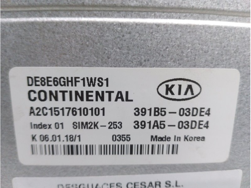 Recambio de centralita motor uce para kia niro business referencia OEM IAM 391B103DE4  