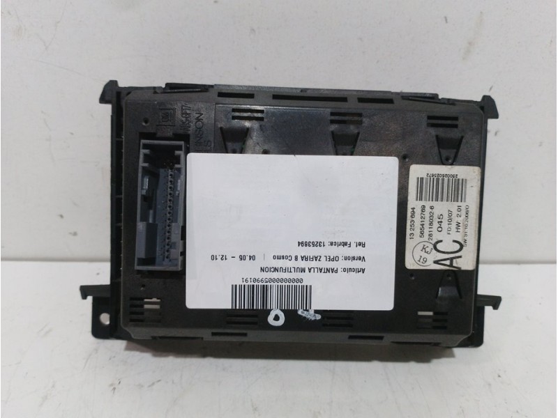 Recambio de pantalla multifuncion para opel zafira b cosmo referencia OEM IAM 13253694  