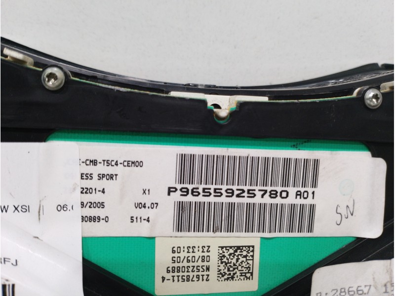 Recambio de cuadro instrumentos para peugeot 307 break/sw (s2) sw xsi referencia OEM IAM 9655925780  