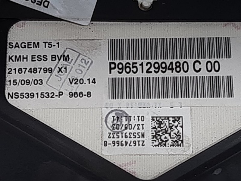 Recambio de cuadro instrumentos para peugeot 307 break / sw (s1) sw clim referencia OEM IAM 821165  