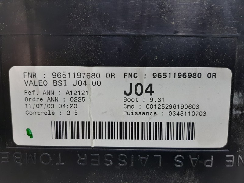 Recambio de caja reles / fusibles para peugeot 307 break / sw (s1) sw clim referencia OEM IAM 6500Y1  