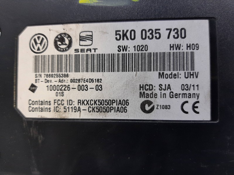 Recambio de modulo electronico para seat ibiza (6j5) reference referencia OEM IAM 5K0035730  