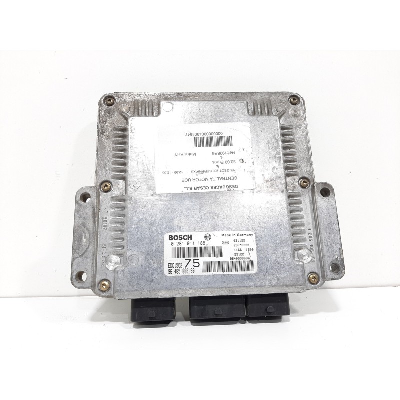 Recambio de centralita motor uce para peugeot 206 berlina xs referencia OEM IAM 0281011188 9648588880 