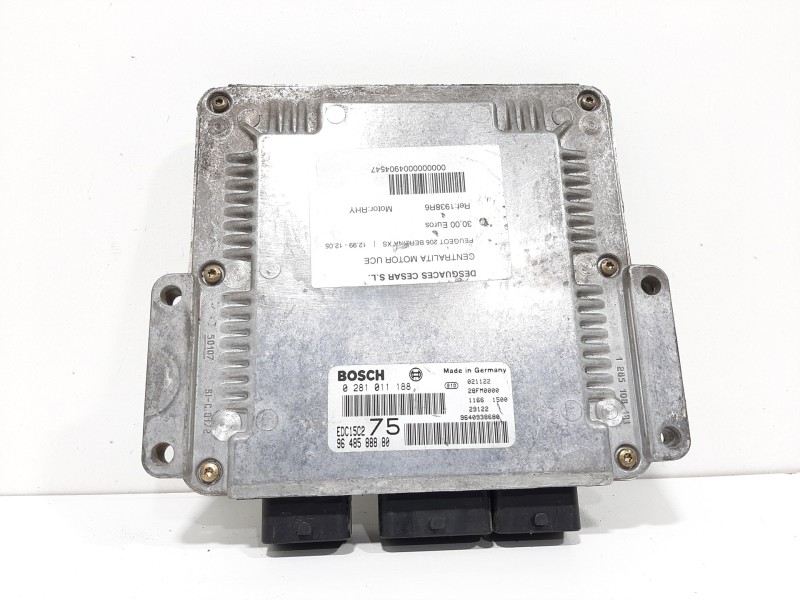 Recambio de centralita motor uce para peugeot 206 berlina xs referencia OEM IAM 0281011188 9648588880 