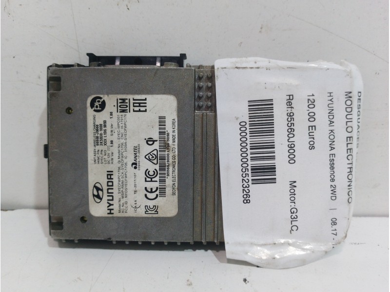Recambio de modulo electronico para hyundai kona essence 2wd referencia OEM IAM 95560J9000 3K5B301000 