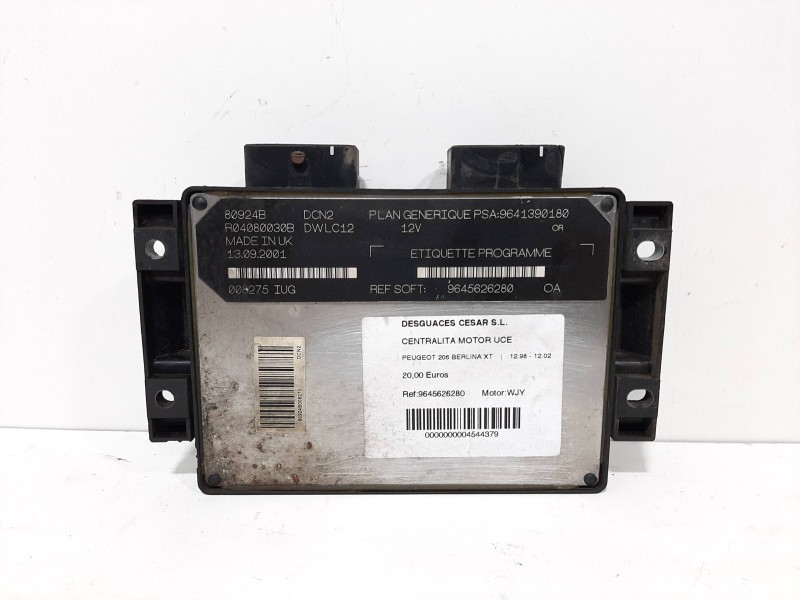 Recambio de centralita motor uce para peugeot 206 berlina xt referencia OEM IAM 9645626280  