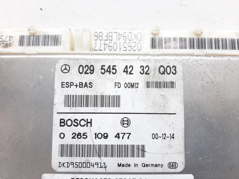 Recambio de centralita abs para mercedes-benz clase a (w168) 170 cdi (168.008) referencia OEM IAM 0265109477   Recambio de centralita abs para mercedes-benz clase a (w168) 170 cdi (168.008) referencia OEM IAM 0265109477