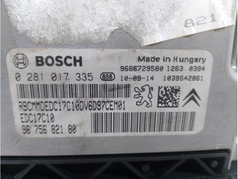 Recambio de centralita motor uce para citroën c4 lim. exclusive referencia OEM IAM 0281017335  