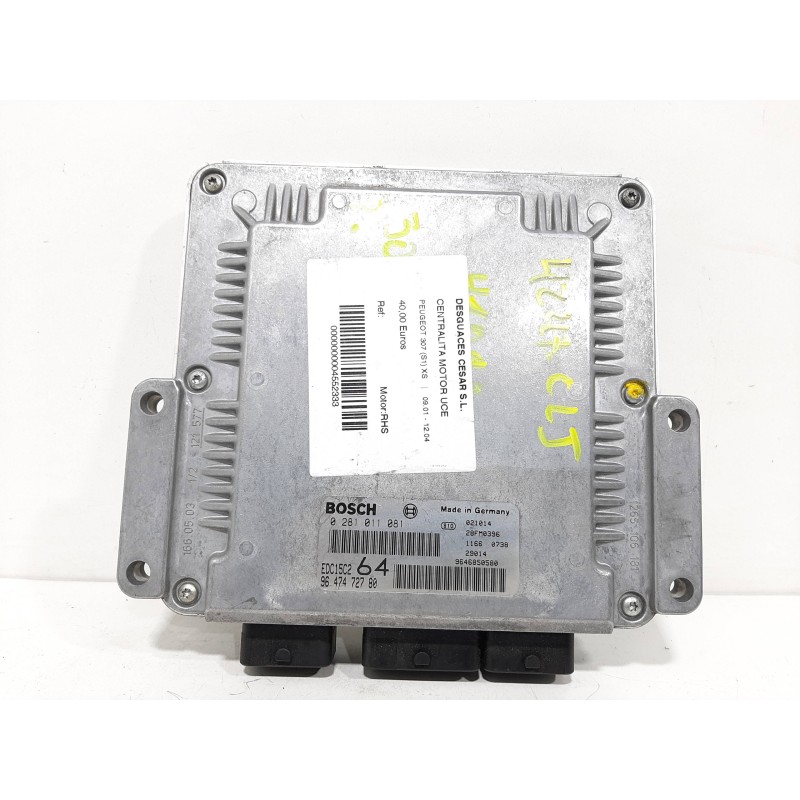 Recambio de centralita motor uce para peugeot 307 (s1) xs referencia OEM IAM 0281011081 9647472780 