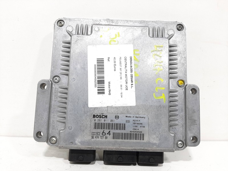 Recambio de centralita motor uce para peugeot 307 (s1) xs referencia OEM IAM 0281011081 9647472780 