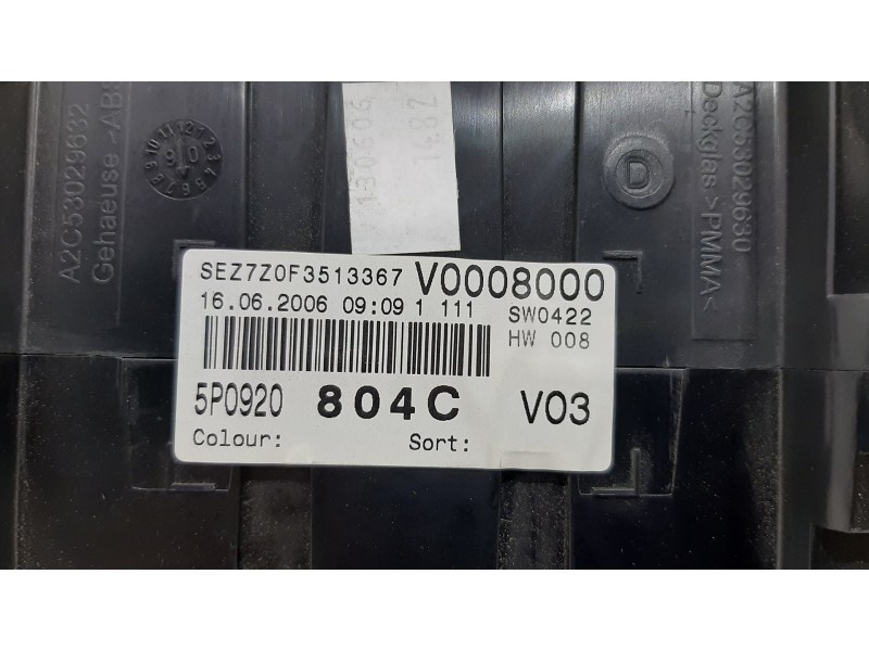 Recambio de cuadro instrumentos para seat altea (5p1) green referencia OEM IAM 5P0920804C  