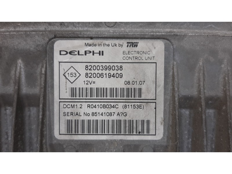 Recambio de centralita motor uce para renault clio iii authentique referencia OEM IAM 8200399038 8200619409 