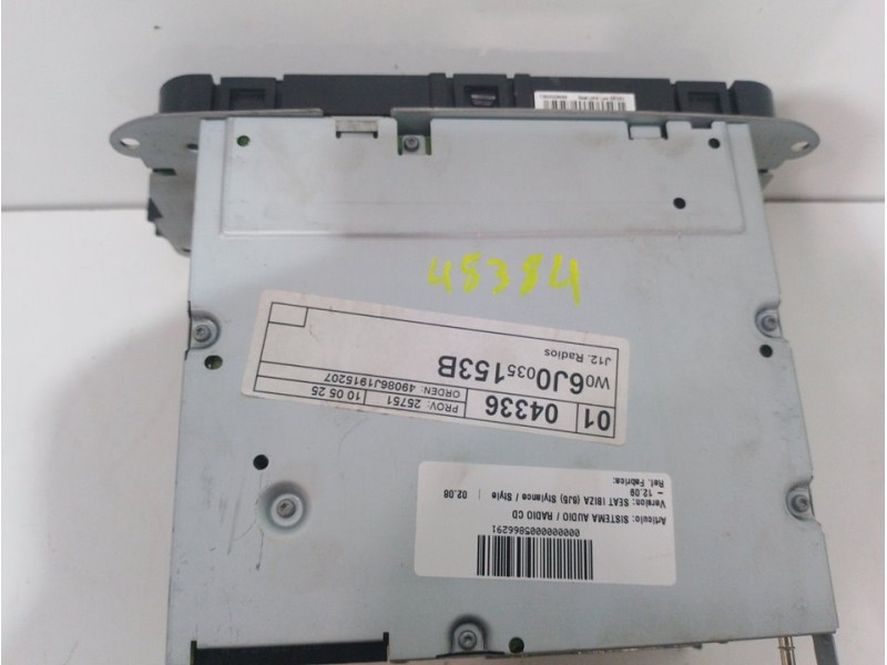 Recambio de sistema audio / radio cd para seat ibiza (6j5) stylance / style referencia OEM IAM  6J0035153B 72600008469