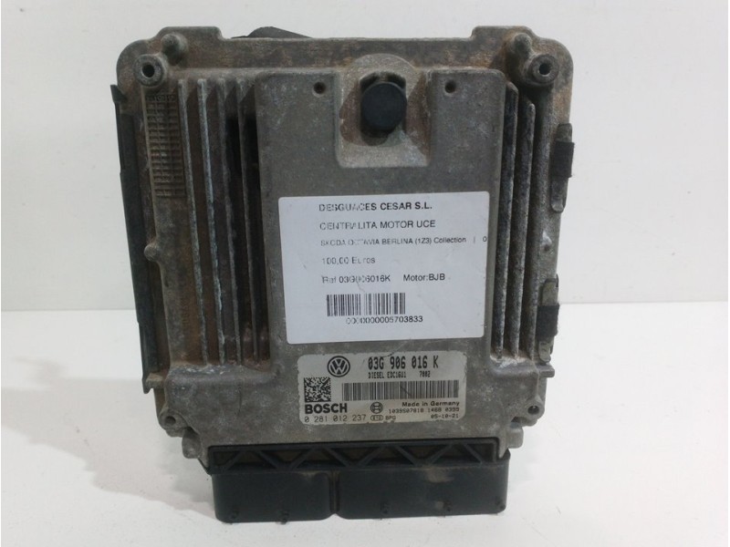 Recambio de centralita motor uce para skoda octavia berlina (1z3) collection referencia OEM IAM 03G906016K  