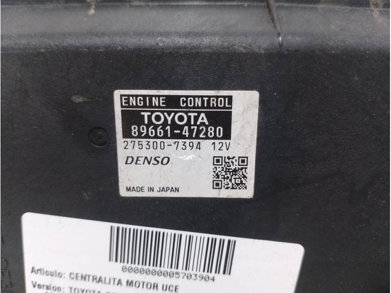 Recambio de centralita motor uce para toyota prius (nhw30) advance referencia OEM IAM 8966147280 2753007394 