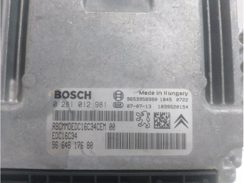 Recambio de centralita motor uce para citroën c4 picasso exclusive referencia OEM IAM 02581012981 BOSCH 9664617680