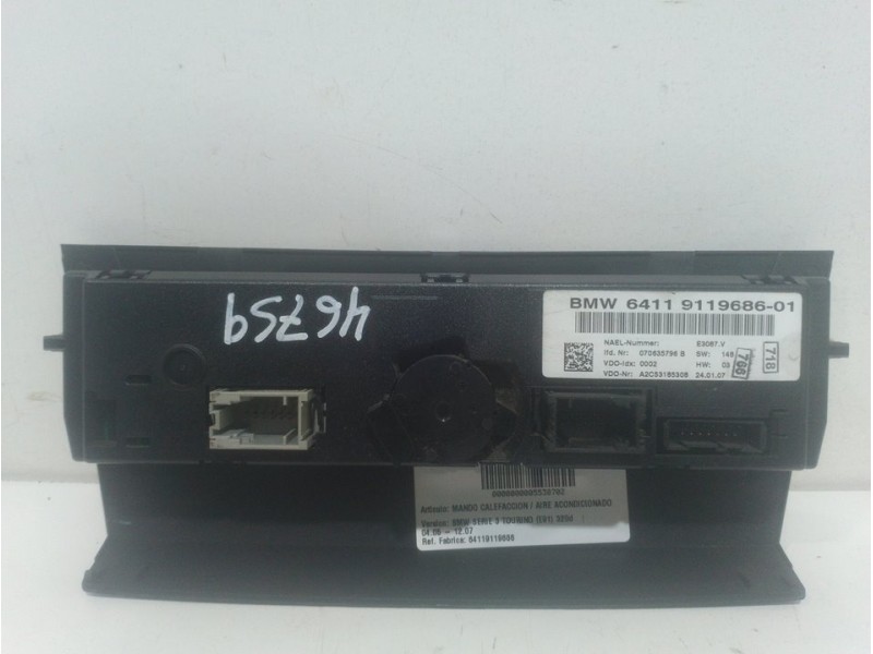 Recambio de mando calefaccion / aire acondicionado para bmw serie 3 touring (e91) 320d referencia OEM IAM 64119119686  