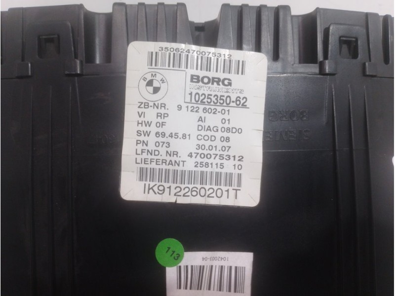 Recambio de cuadro instrumentos para bmw serie 3 touring (e91) 320d referencia OEM IAM 1K912260201T  