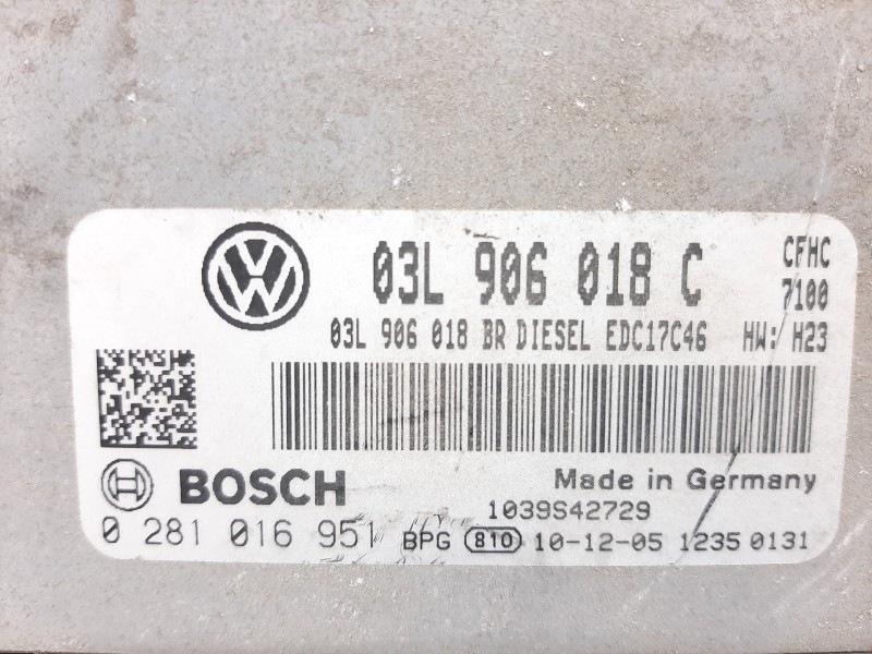 Recambio de centralita motor uce para skoda octavia berlina (1z3) executive referencia OEM IAM 03L906018C 0281016951 