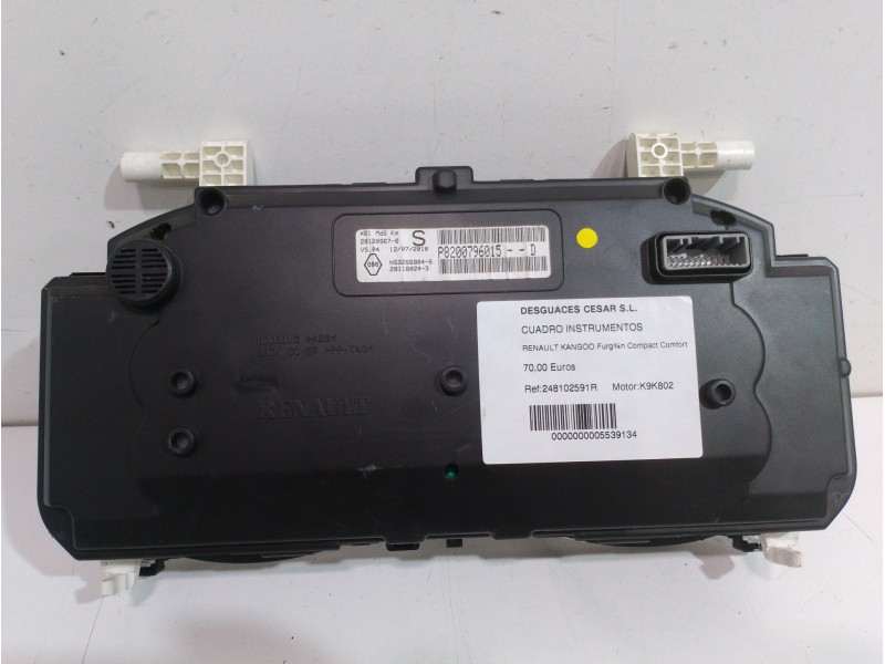 Recambio de cuadro instrumentos para renault kangoo furgón compact comfort referencia OEM IAM 8200796015 248102591R 